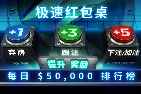 GG扑克极速红包桌每日$30,000排行榜